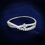TS144 - Rhodium 925 Sterling Silver Ring with AAA Grade CZ in Clear - Alamode - Flyclothing LLC