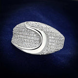 TS148 - Rhodium 925 Sterling Silver Ring with AAA Grade CZ in Clear - Alamode - Flyclothing LLC