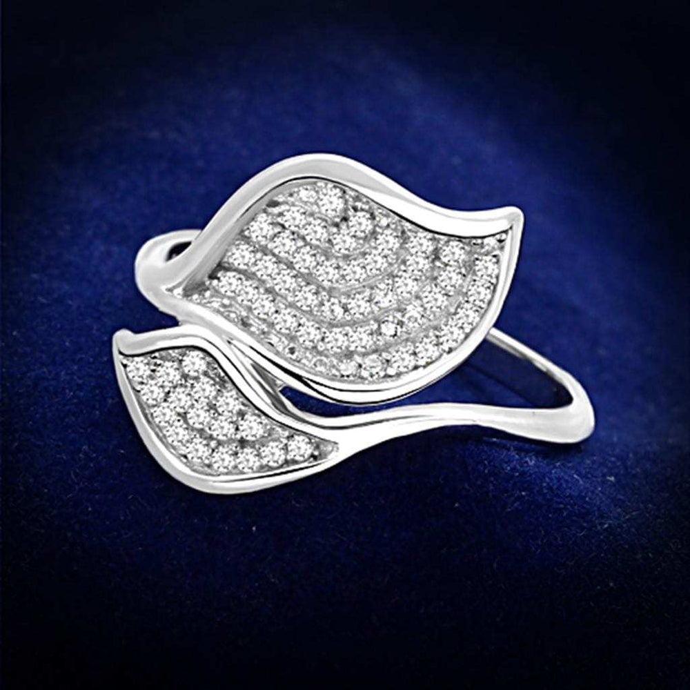TS149 - Rhodium 925 Sterling Silver Ring with AAA Grade CZ in Clear - Alamode - Flyclothing LLC