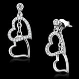 TS160 - Rhodium 925 Sterling Silver Earrings with AAA Grade CZ in Clear - Alamode - Flyclothing LLC