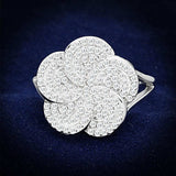 TS171 - Rhodium 925 Sterling Silver Ring with AAA Grade CZ in Clear - Alamode - Flyclothing LLC