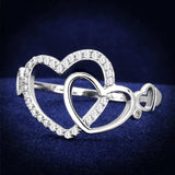 TS193 - Rhodium 925 Sterling Silver Ring with AAA Grade CZ in Clear - Alamode - Flyclothing LLC