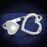 TS194 - Rhodium 925 Sterling Silver Ring with AAA Grade CZ in Clear - Alamode - Flyclothing LLC