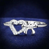 TS195 - Rhodium 925 Sterling Silver Ring with AAA Grade CZ in Clear - Alamode - Flyclothing LLC