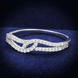 TS202 - Rhodium 925 Sterling Silver Ring with AAA Grade CZ in Clear - Alamode - Flyclothing LLC