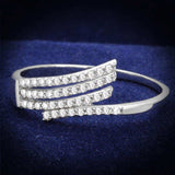 TS203 - Rhodium 925 Sterling Silver Ring with AAA Grade CZ in Clear - Alamode - Flyclothing LLC