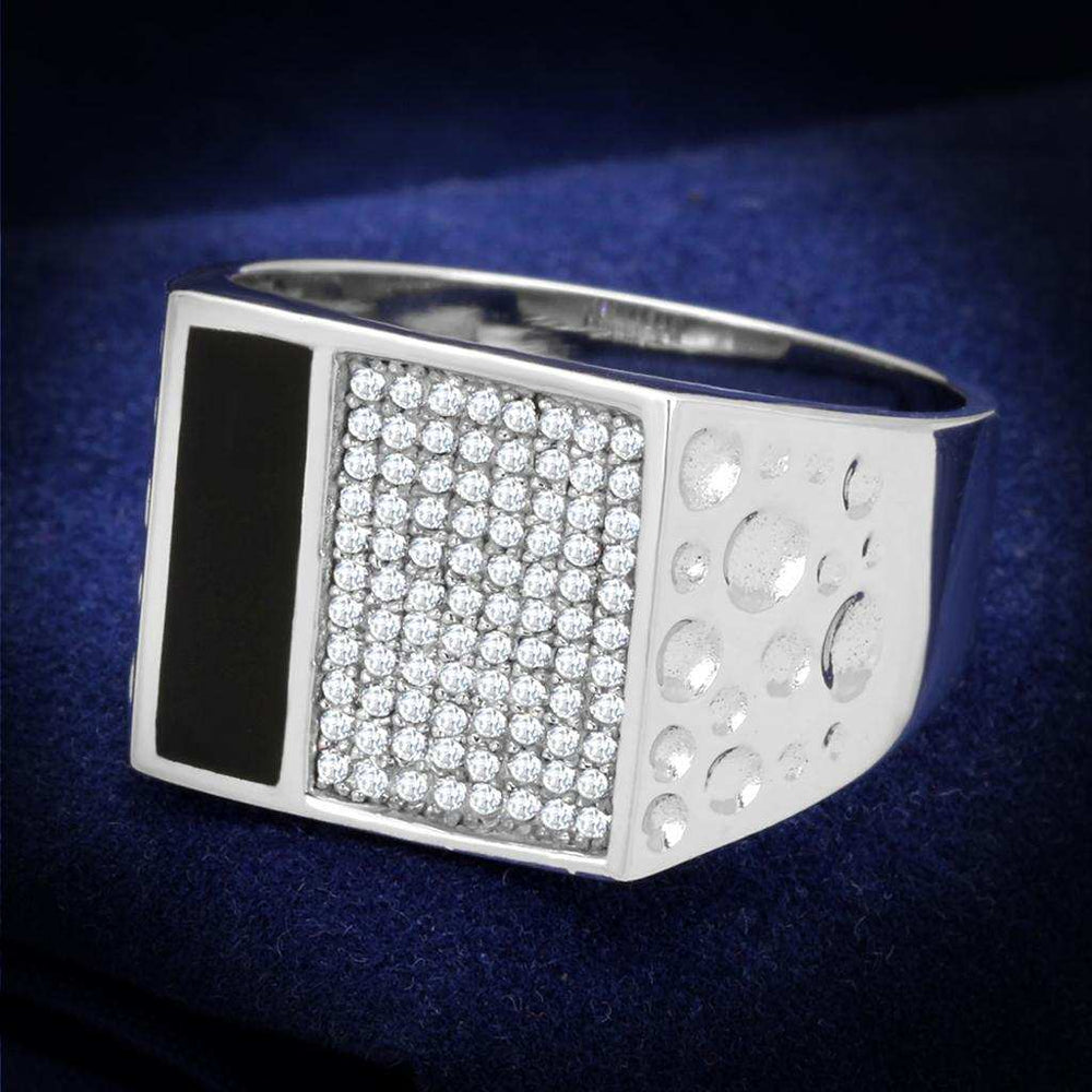 TS219 - Rhodium 925 Sterling Silver Ring with AAA Grade CZ in Clear - Alamode - Flyclothing LLC