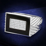 TS220 - Rhodium 925 Sterling Silver Ring with AAA Grade CZ in Clear - Alamode - Flyclothing LLC