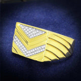 TS234 - Gold+Rhodium 925 Sterling Silver Ring with AAA Grade CZ in Clear - Alamode - Flyclothing LLC