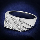 TS240 - Rhodium 925 Sterling Silver Ring with AAA Grade CZ in Clear - Alamode - Flyclothing LLC