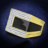 TS245 - Gold+Rhodium 925 Sterling Silver Ring with AAA Grade CZ in Clear - Alamode - Flyclothing LLC