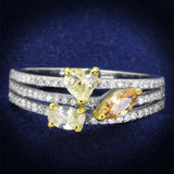 TS250 - Reverse Two-Tone 925 Sterling Silver Ring with AAA Grade CZ in Multi Color - Alamode - Flyclothing LLC