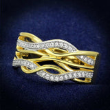 TS253 - Gold+Rhodium 925 Sterling Silver Ring with AAA Grade CZ in Clear - Alamode - Flyclothing LLC