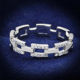 TS257 - Rhodium 925 Sterling Silver Ring with AAA Grade CZ in Clear - Alamode - Flyclothing LLC