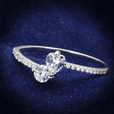 TS258 - Rhodium 925 Sterling Silver Ring with AAA Grade CZ in Clear - Alamode - Flyclothing LLC