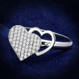 TS260 - Rhodium 925 Sterling Silver Ring with AAA Grade CZ in Clear - Alamode - Flyclothing LLC