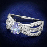 TS265 - Rhodium 925 Sterling Silver Ring with AAA Grade CZ in Light Amethyst - Alamode - Flyclothing LLC