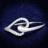 TS269 - Rhodium 925 Sterling Silver Ring with AAA Grade CZ in Clear - Alamode - Flyclothing LLC