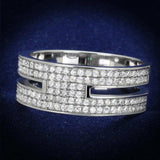 TS273 - Rhodium 925 Sterling Silver Ring with AAA Grade CZ in Clear - Alamode - Flyclothing LLC