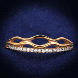 TS278 - Rose Gold 925 Sterling Silver Ring with AAA Grade CZ in Clear - Alamode - Flyclothing LLC