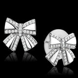 TS287 - Rhodium 925 Sterling Silver Earrings with AAA Grade CZ in Clear - Alamode - Flyclothing LLC