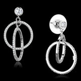 TS294 - Rhodium 925 Sterling Silver Earrings with AAA Grade CZ in Clear - Alamode - Flyclothing LLC