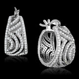 TS296 - Rhodium 925 Sterling Silver Earrings with AAA Grade CZ in Clear - Alamode - Flyclothing LLC