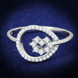 TS307 - Rhodium 925 Sterling Silver Ring with AAA Grade CZ in Clear - Alamode - Flyclothing LLC