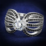 TS314 - Rhodium 925 Sterling Silver Ring with AAA Grade CZ in Clear - Alamode - Flyclothing LLC