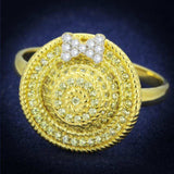 TS320 - Gold+Rhodium 925 Sterling Silver Ring with AAA Grade CZ in Topaz - Alamode - Flyclothing LLC