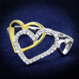 TS321 - Gold+Rhodium 925 Sterling Silver Ring with AAA Grade CZ in Clear - Alamode - Flyclothing LLC