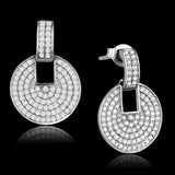 TS323 - Rhodium 925 Sterling Silver Earrings with AAA Grade CZ in Clear - Alamode - Flyclothing LLC