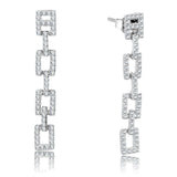 TS326 - Rhodium 925 Sterling Silver Earrings with AAA Grade CZ in Clear - Alamode - Flyclothing LLC