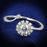 TS335 - Rhodium 925 Sterling Silver Ring with AAA Grade CZ in Clear - Alamode - Flyclothing LLC