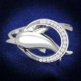 TS343 - Rhodium 925 Sterling Silver Ring with AAA Grade CZ in Clear - Alamode - Flyclothing LLC