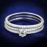 TS347 - Rhodium 925 Sterling Silver Ring with AAA Grade CZ in Clear - Alamode - Flyclothing LLC