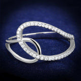 TS358 - Rhodium 925 Sterling Silver Ring with AAA Grade CZ in Clear - Alamode - Flyclothing LLC