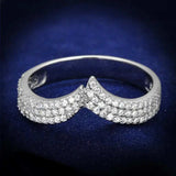 TS366 - Rhodium 925 Sterling Silver Ring with AAA Grade CZ in Clear - Alamode - Flyclothing LLC
