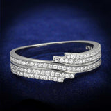 TS367 - Rhodium 925 Sterling Silver Ring with AAA Grade CZ in Clear - Alamode - Flyclothing LLC