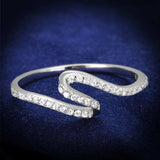 TS368 - Rhodium 925 Sterling Silver Ring with AAA Grade CZ in Clear - Alamode - Flyclothing LLC
