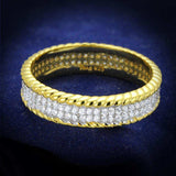 TS371 - Gold+Rhodium 925 Sterling Silver Ring with AAA Grade CZ in Clear - Alamode - Flyclothing LLC