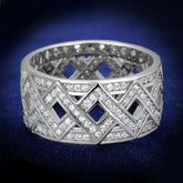 TS372 - Rhodium 925 Sterling Silver Ring with AAA Grade CZ in Clear - Alamode - Flyclothing LLC
