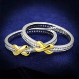 TS374 - Reverse Two-Tone 925 Sterling Silver Ring with AAA Grade CZ in Clear - Alamode - Flyclothing LLC