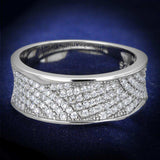 TS376 - Rhodium 925 Sterling Silver Ring with AAA Grade CZ in Clear - Alamode - Flyclothing LLC