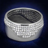 TS378 - Rhodium 925 Sterling Silver Ring with AAA Grade CZ in Clear - Alamode - Flyclothing LLC
