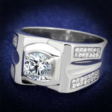 TS385 - Rhodium 925 Sterling Silver Ring with AAA Grade CZ in Clear - Alamode - Flyclothing LLC