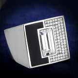 TS388 - Rhodium 925 Sterling Silver Ring with Top Grade Crystal in Clear - Alamode - Flyclothing LLC