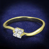 TS407 - Gold 925 Sterling Silver Ring with AAA Grade CZ in Clear - Alamode - Flyclothing LLC