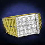 TS412 - Gold+Rhodium 925 Sterling Silver Ring with AAA Grade CZ in Clear - Alamode - Flyclothing LLC