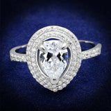 TS414 - Rhodium 925 Sterling Silver Ring with AAA Grade CZ in Clear - Alamode - Flyclothing LLC